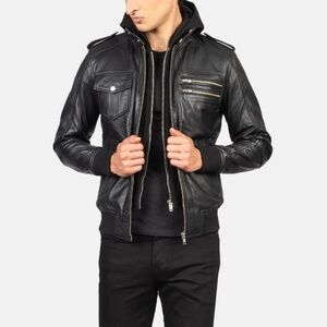 Men's Hooded Leather Jacket | The Jacket Maker | Bravado | XXL